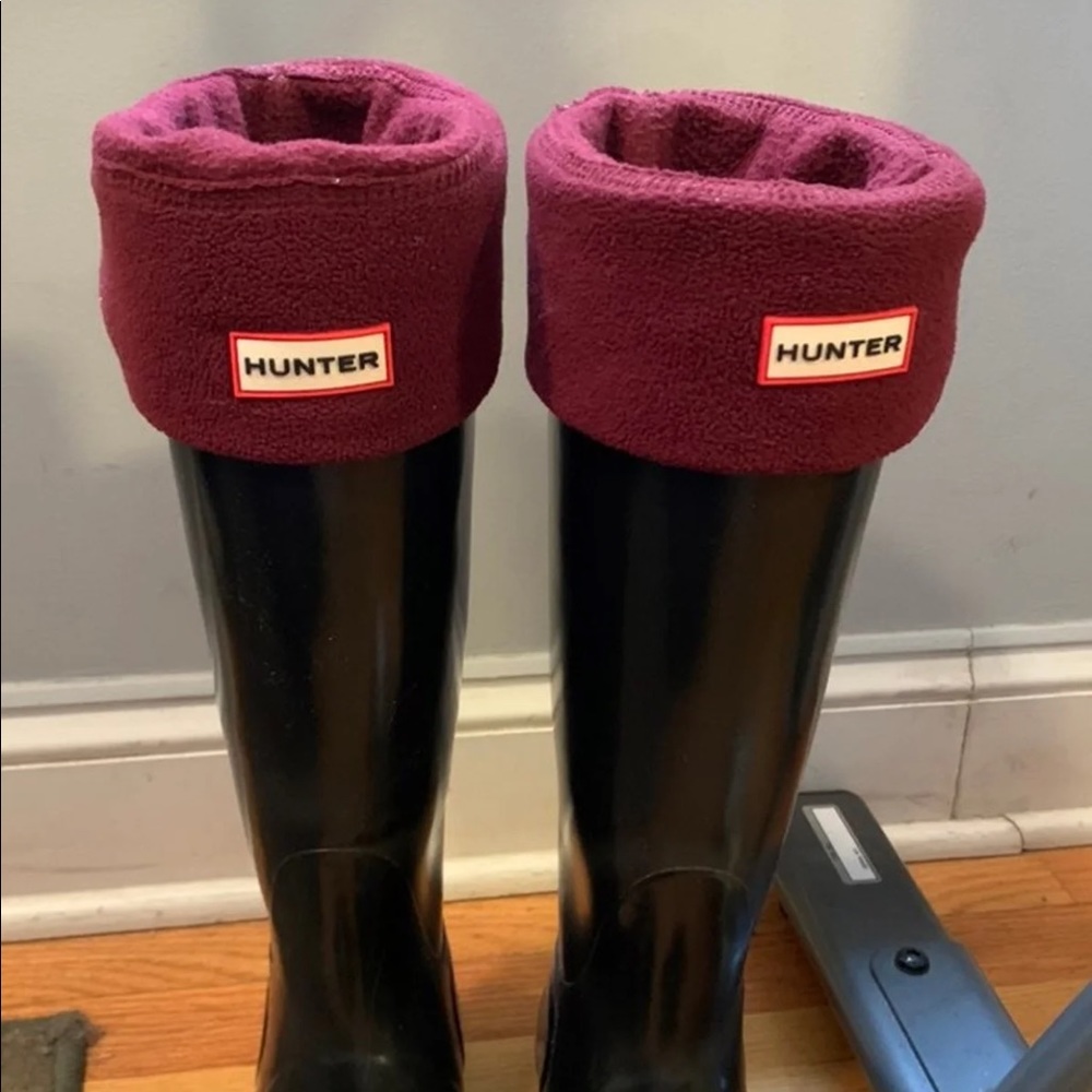 Hunter boot socks burgundy